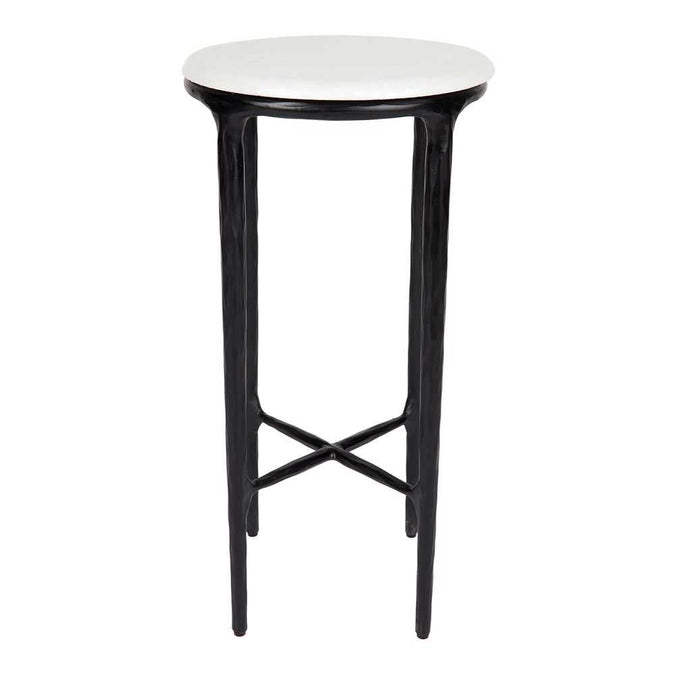 Heston Marble Petite Side Table - Black - - Eleganté