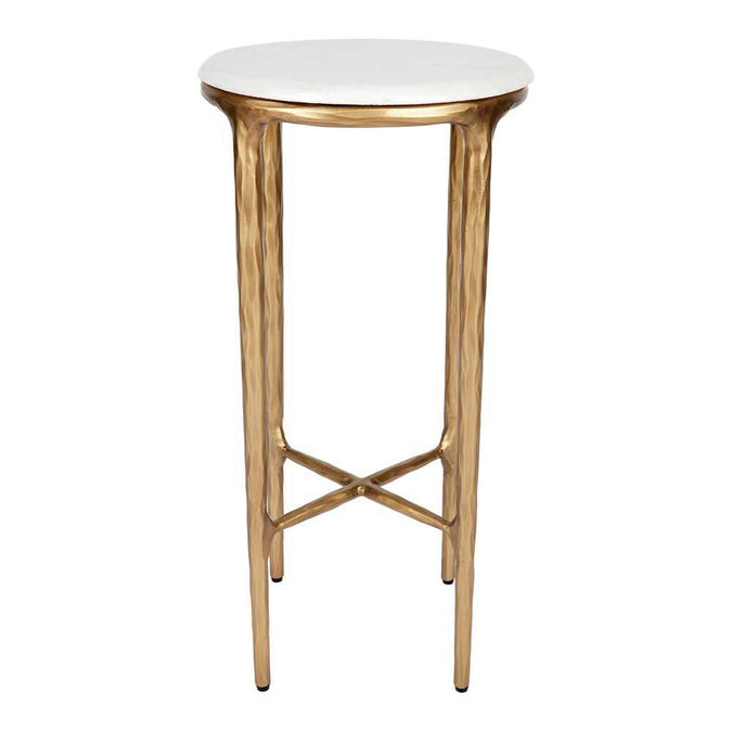 Heston Marble Petite Side Table - Brass - - Eleganté