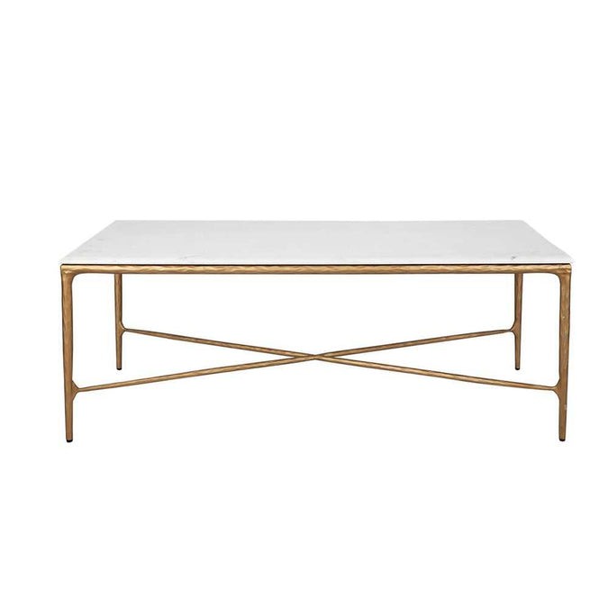 Heston Marble Rectangle Coffee Table - Brass - - Eleganté