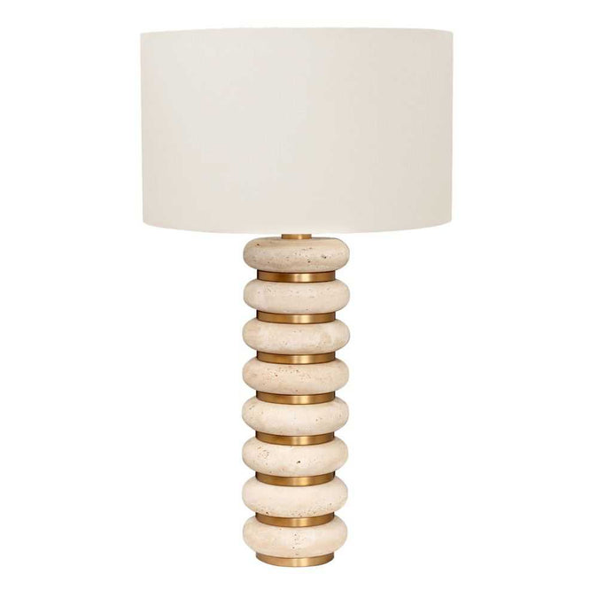 Juno Travertine Table Lamp - - Eleganté