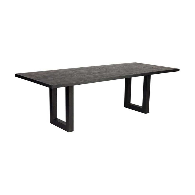 Leeton Oak Dining Table - 2m Black - - Eleganté