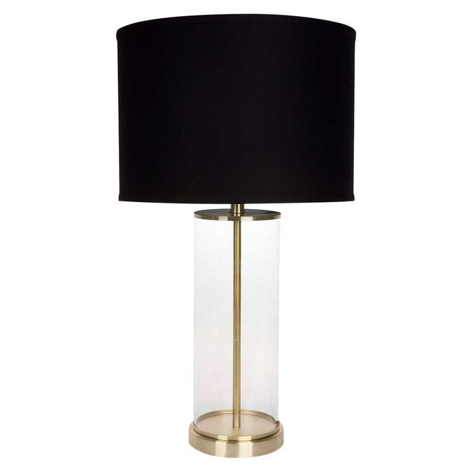 Left Bank Table Lamp - Brass w Black Shade - - Eleganté