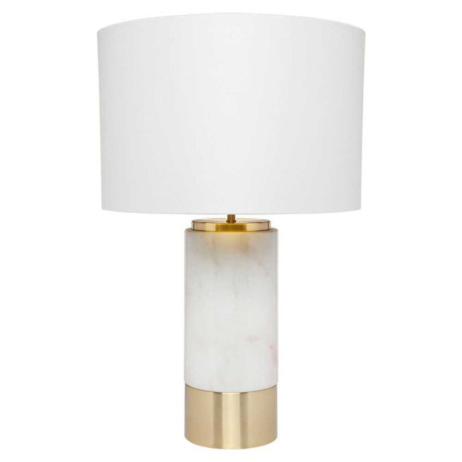 Paola Marble Table Lamp - White w White Shade - - Eleganté