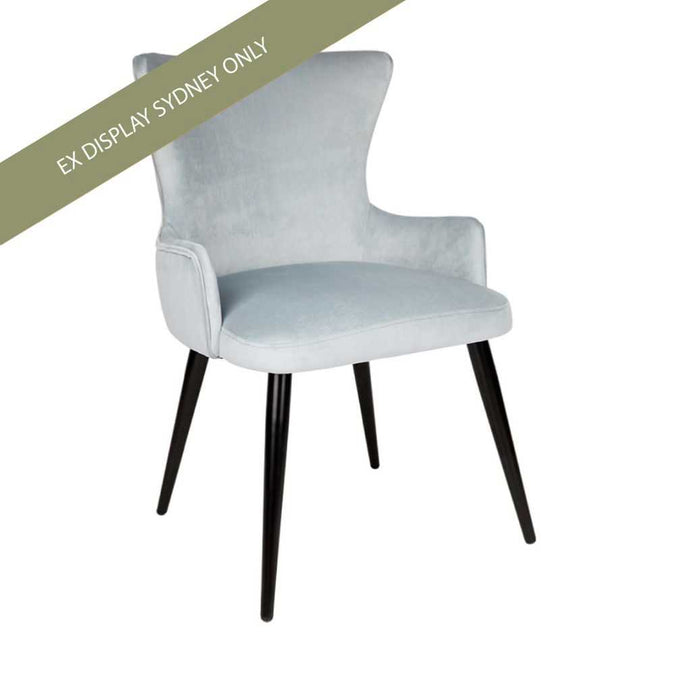 Dorsett Dining Chair - Cloud Blue Velvet - OUTLET NSW 1 CHAIR ONLY - - Eleganté