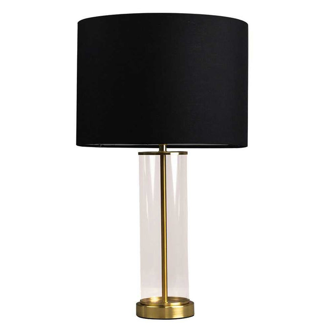 East Side Table Lamp - Brass w Black Shade - - Eleganté