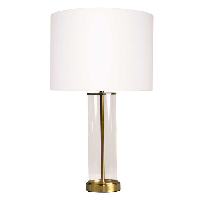 East Side Table Lamp - Brass w White Shade - - Eleganté