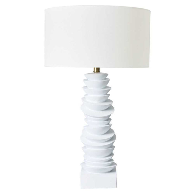 Mendoza Table Lamp - White w White Shade - - Eleganté