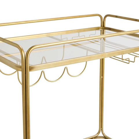 Wentworth Rectangle Bar Cart - Antique Gold - Wentworth Rectangle Bar Cart - Antique Gold - Eleganté