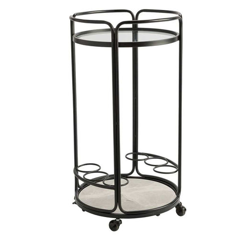 Wentworth Round Bar Cart - Black - Wentworth Round Bar Cart - Black - Eleganté