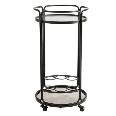 Wentworth Round Bar Cart - Black - Wentworth Round Bar Cart - Black - Eleganté