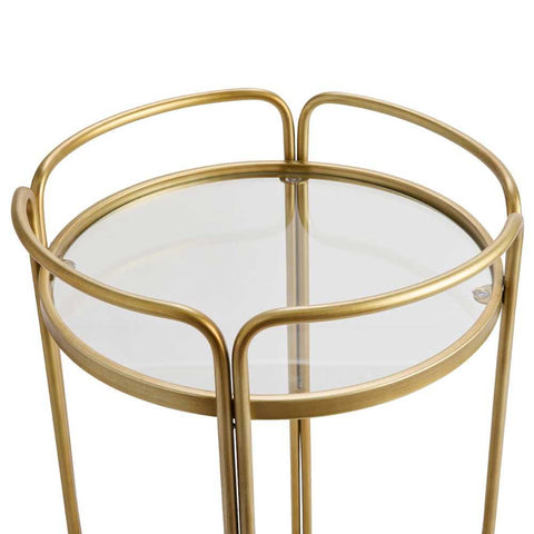 Wentworth Round Bar Cart - Antique Gold - Wentworth Round Bar Cart - Antique Gold - Eleganté