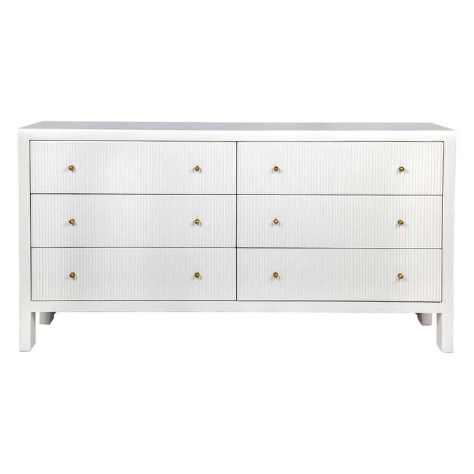 Ariana 6 Drawer Chest - White - - Eleganté