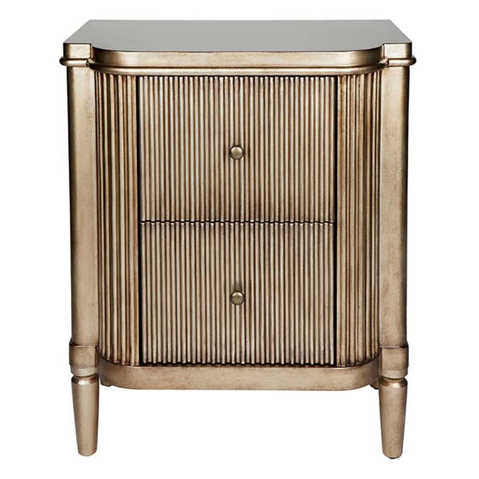 Arielle Bedside Table - Antique Gold - - Eleganté