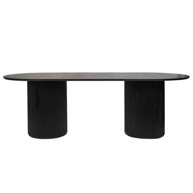 Arlo Oval Dining Table - 2.4m Black - - Eleganté