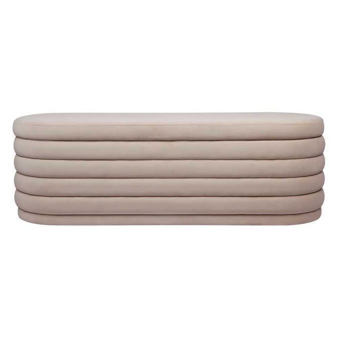 Demi Storage Bench Ottoman - Nude Velvet