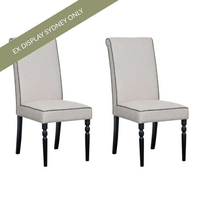 Elaine Dining Chair Set of 2 - Warm Grey - OUTLET NSW - - Eleganté