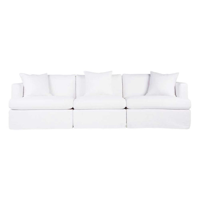 Birkshire Slip Cover Modular Sofa - White Linen Option 3