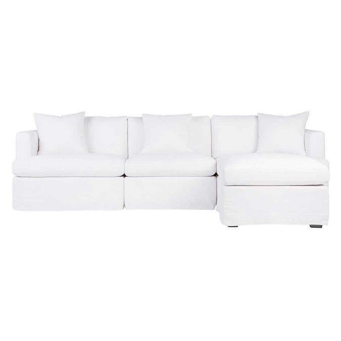 Birkshire Slip Cover Modular Sofa - White Linen Option 6