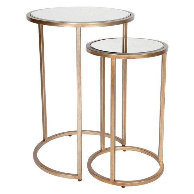 Serene Nesting Side Tables - Antique Gold