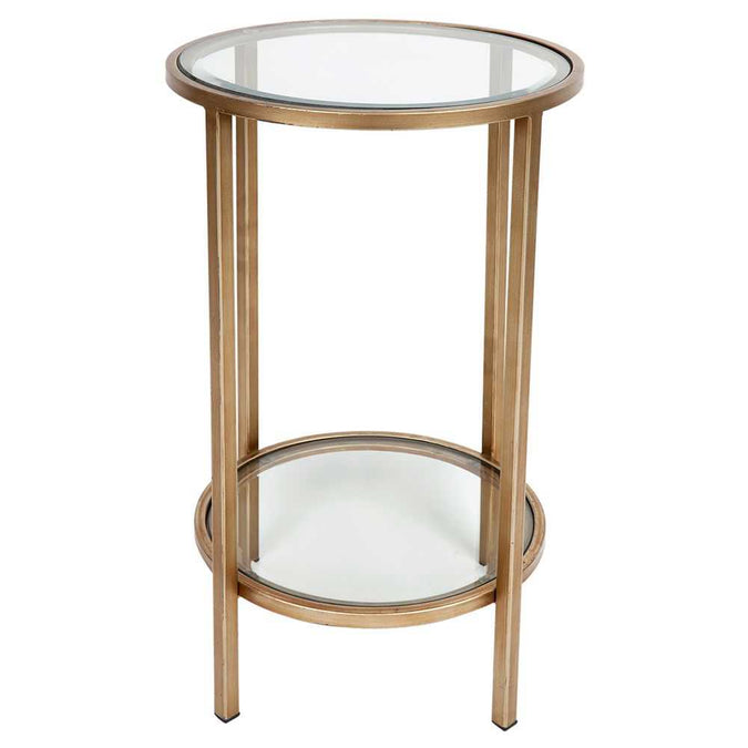 Cocktail Glass Petite Side Table - Antique Gold - - Eleganté