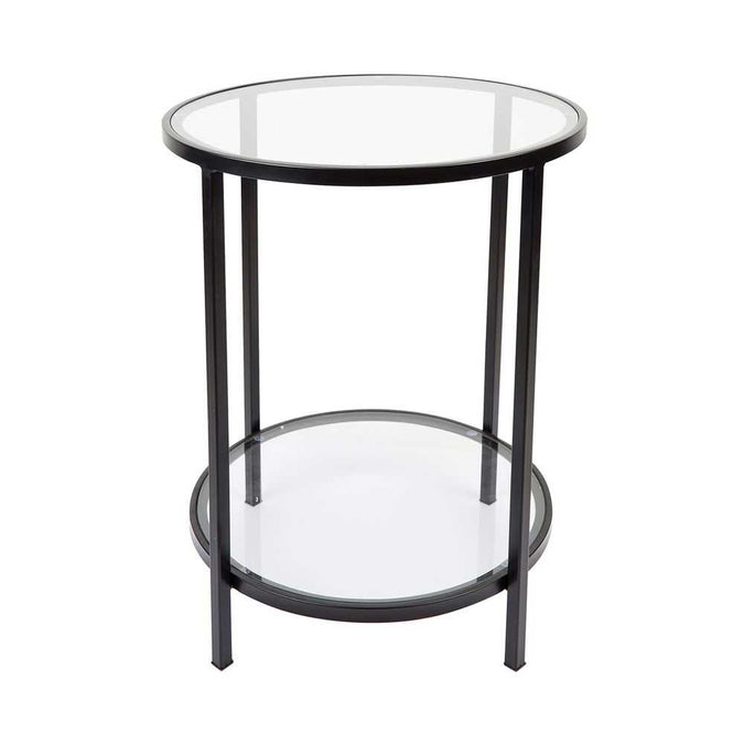 Cocktail Glass Round Side Table - Black - - Eleganté