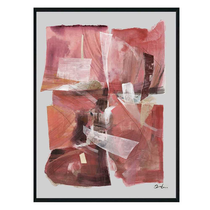 Ruby Abstract Canvas Painting - - Eleganté