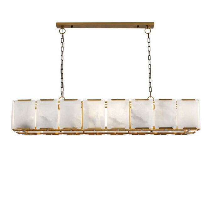 Florence Alabaster Pendant - Linear Antique Brass