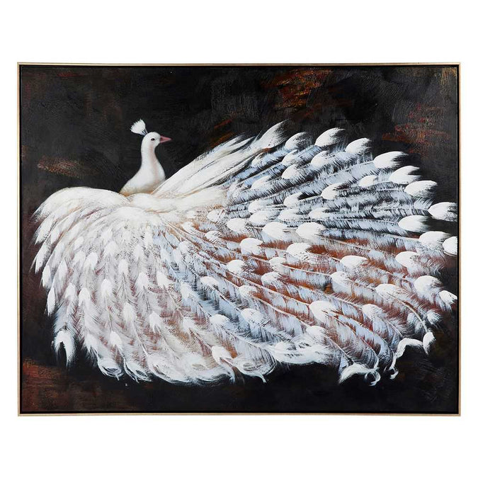 Le Grande Peacock Oil On Canvas Painting - - Eleganté