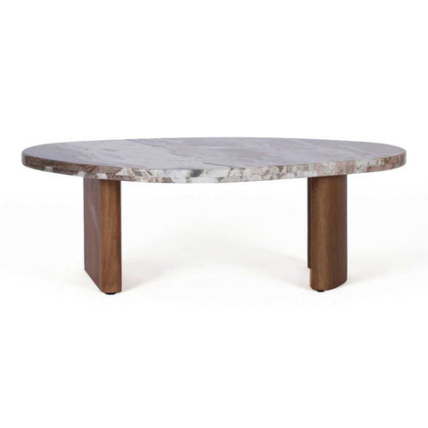Solstice River Brown Marble Tables Set of 2 - Walnut - Coffee Tables - Eleganté