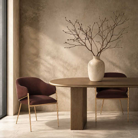 Brunella Oval Dining Table - 2.4m Antique Gold - Dining Tables - Eleganté