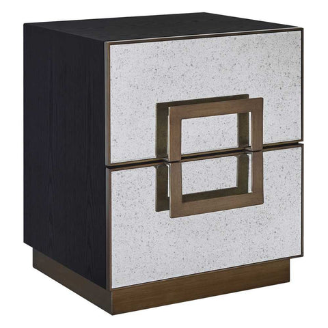 Mira Mirrored Bedside Table - Antique Bronze - Bedside Tables - Eleganté