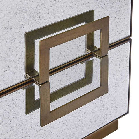 Mira Mirrored Bedside Table - Antique Bronze - Bedside Tables - Eleganté