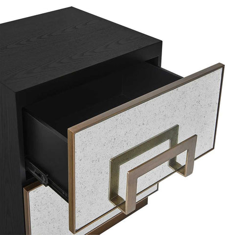 Mira Mirrored Bedside Table - Antique Bronze - Bedside Tables - Eleganté