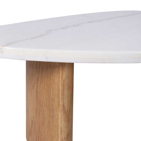 Solstice Ivory Cloud Marble Coffee Table - Small Oak - Coffee Tables - Eleganté