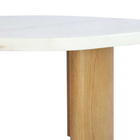 Solstice Ivory Cloud Marble Coffee Table - Large Oak - Coffee Tables - Eleganté