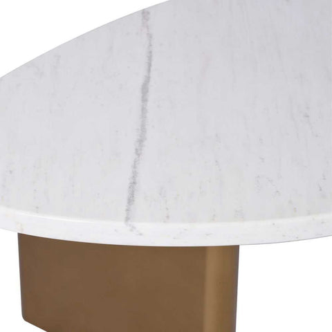 Solstice White Marble Coffee Table - Small Antique Gold - Coffee Tables - Eleganté