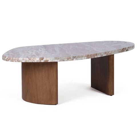 Solstice River Brown Marble Coffee Table - Large Walnut - Coffee Tables - Eleganté