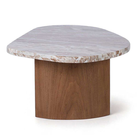 Solstice River Brown Marble Coffee Table - Large Walnut - Coffee Tables - Eleganté