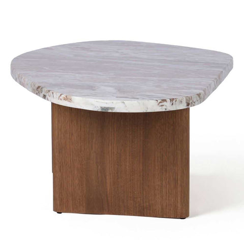 Solstice River Brown Marble Tables Set of 3 - Walnut