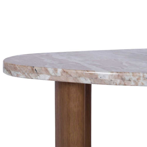 Solstice River Brown Marble Coffee Table - Small Walnut
