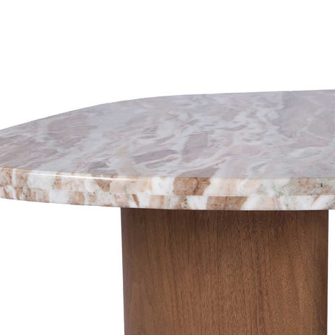 Solstice River Brown Marble Coffee Table - Large Walnut