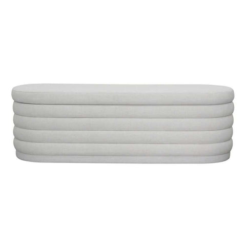Demi Storage Bench Ottoman - Ecru Linen