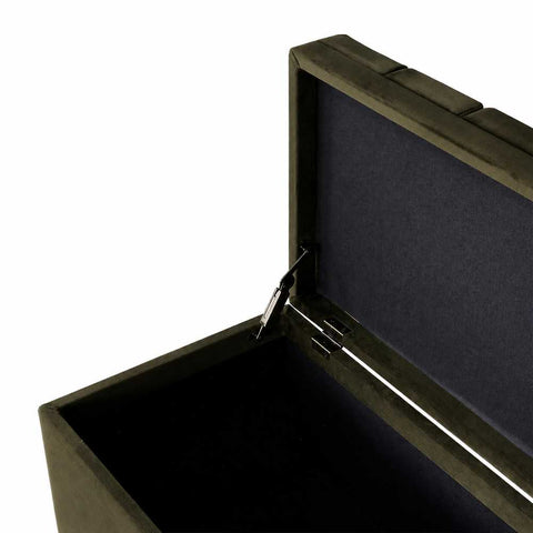 Soho Storage Bench Ottoman - Olive Velvet