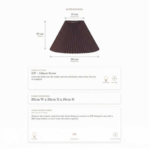 Anya Pleated Empire Shade - Small Espresso