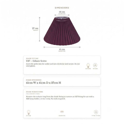 Anya Pleated Empire Shade - Medium Plum