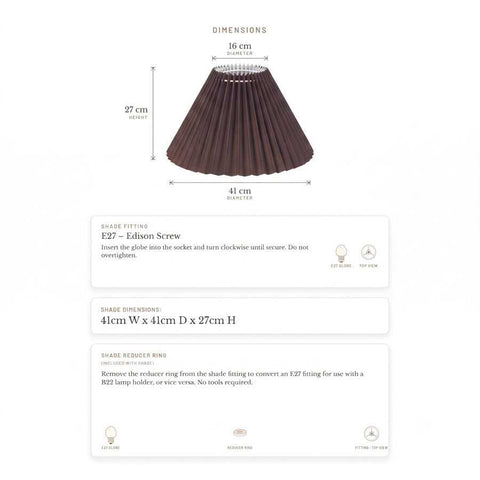 Anya Pleated Empire Shade - Medium Espresso