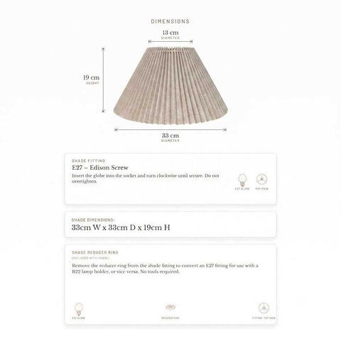 Anya Pleated Empire Shade - Small Natural