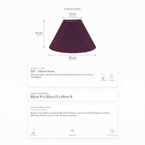 Anya Pleated Empire Shade - Small Plum
