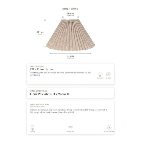 Anya Pleated Empire Shade - Medium Natural