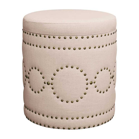 Bradshaw Round Storage Stool - Fawn Linen
